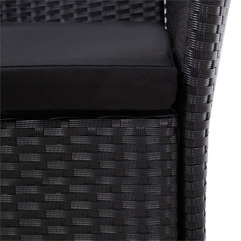 Afuera Living Contemporary 9 Piece Rattan Garden Dining Set in Black