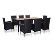 Afuera Living Contemporary 9 Piece Rattan Garden Dining Set in Black