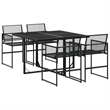 Afuera Living 5 Piece Poly Rattan Garden Dining Set in Black