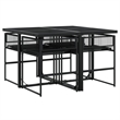Afuera Living 5 Piece Poly Rattan Garden Dining Set in Black