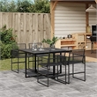 Afuera Living 5 Piece Poly Rattan Garden Dining Set in Black