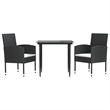 Afuera Living Contemporary Rattan Garden Dining Set in Black