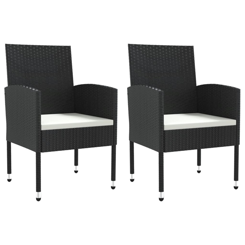 Afuera Living Contemporary Rattan Garden Dining Set in Black
