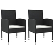 Afuera Living Contemporary Rattan Garden Dining Set in Black