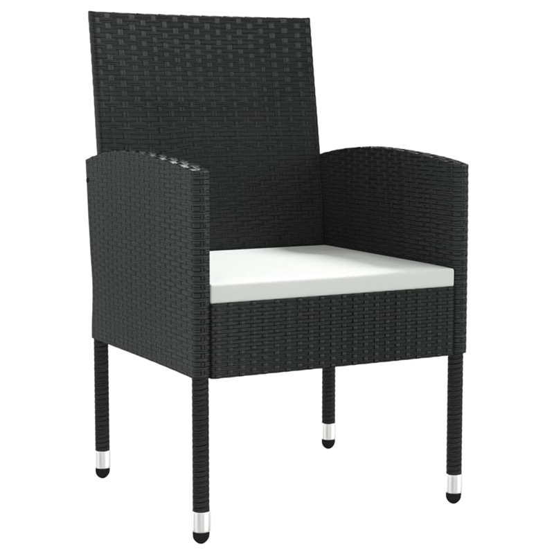 Afuera Living Contemporary Rattan Garden Dining Set in Black
