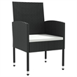 Afuera Living Contemporary Rattan Garden Dining Set in Black