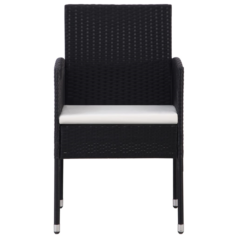 Afuera Living Contemporary Rattan Garden Dining Set in Black