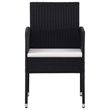 Afuera Living Contemporary Rattan Garden Dining Set in Black