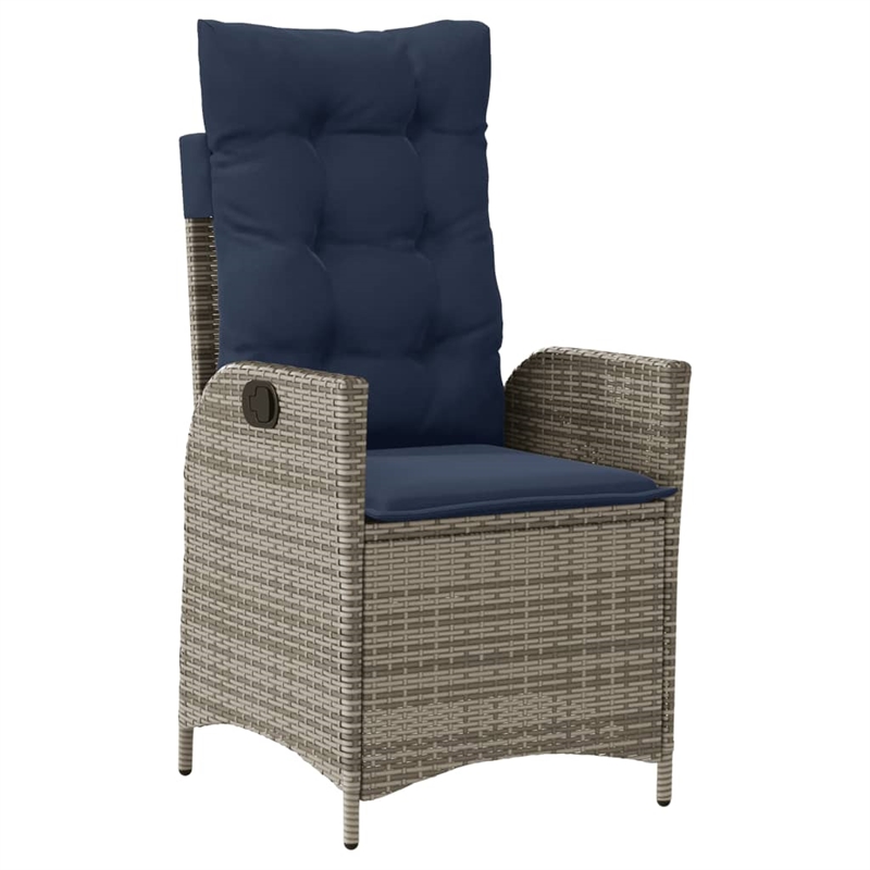 Afuera Living Contemporary 7 Piece Poly Rattan Garden Dining Set in Gray