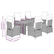 Afuera Living Contemporary 7 Piece Poly Rattan Garden Dining Set in Gray