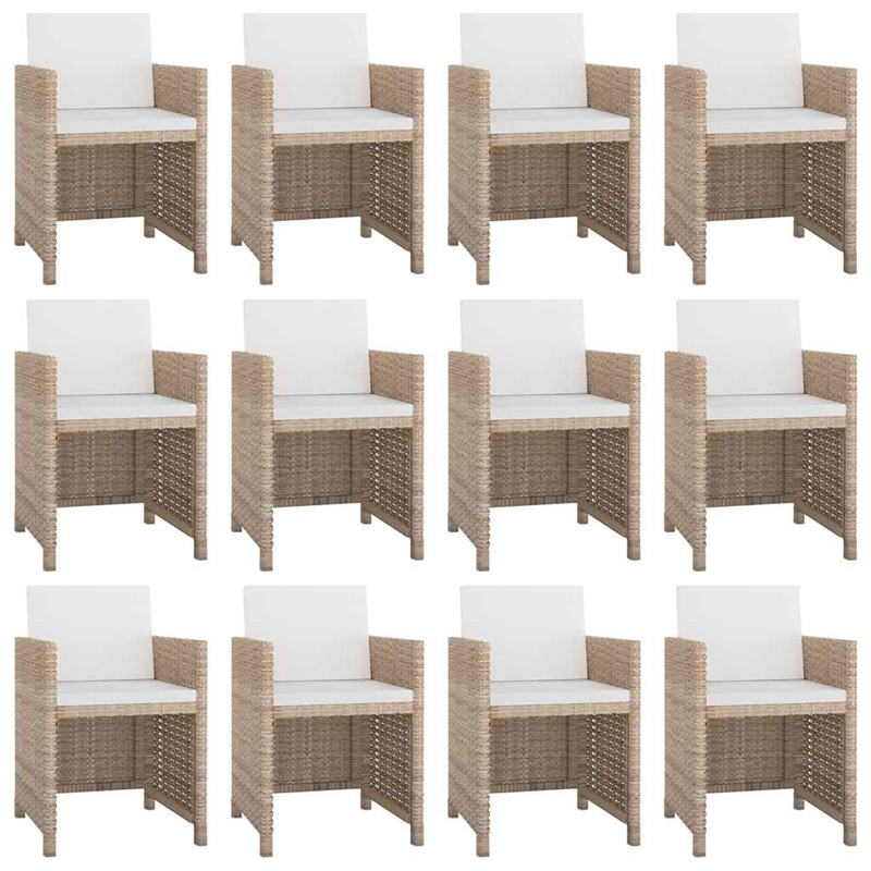 Afuera Living Contemporary Rattan Garden Dining Set in Beige