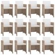 Afuera Living Contemporary Rattan Garden Dining Set in Beige