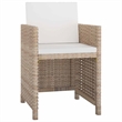 Afuera Living Contemporary Rattan Garden Dining Set in Beige