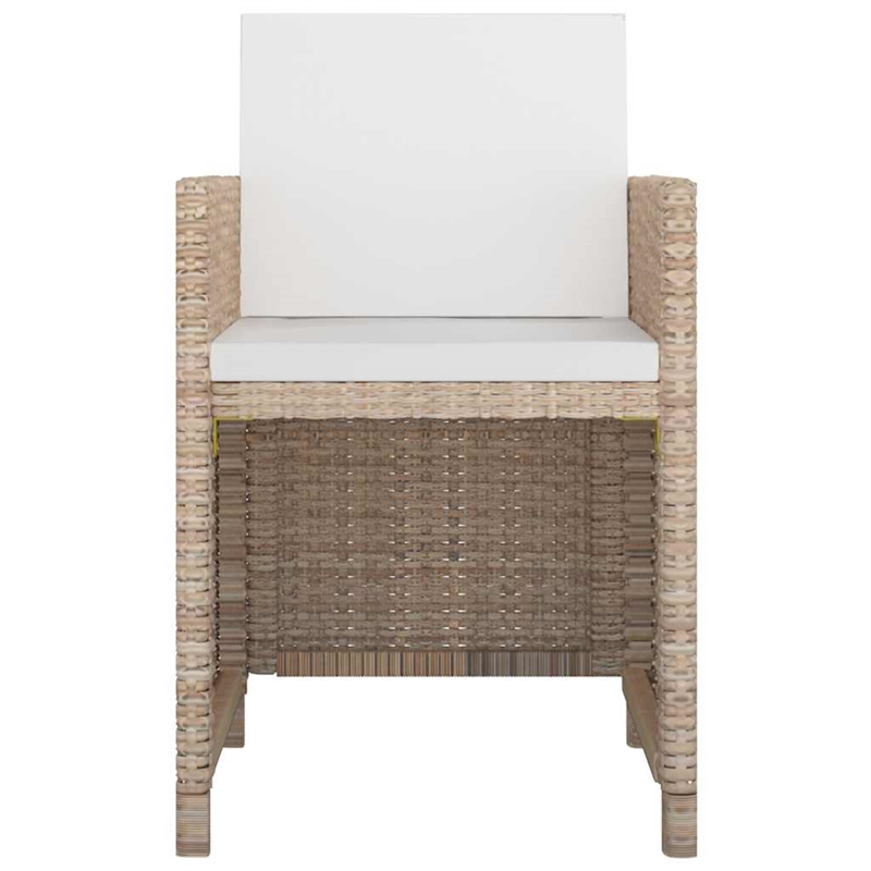 Afuera Living Contemporary Rattan Garden Dining Set in Beige