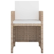 Afuera Living Contemporary Rattan Garden Dining Set in Beige