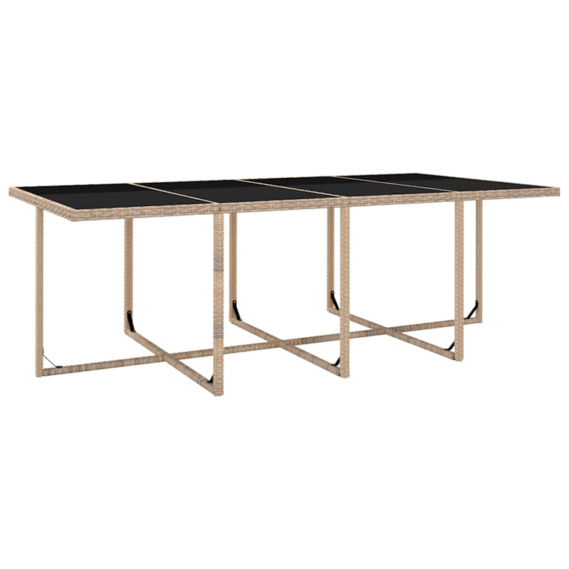 Afuera Living Contemporary Rattan Garden Dining Set in Beige