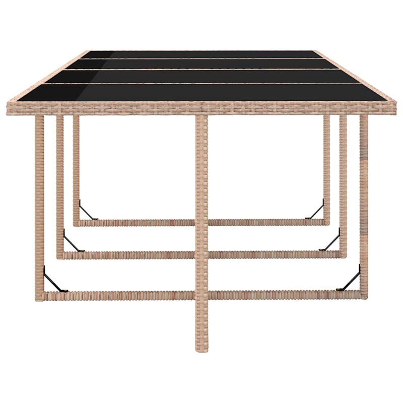 Afuera Living Contemporary Rattan Garden Dining Set in Beige