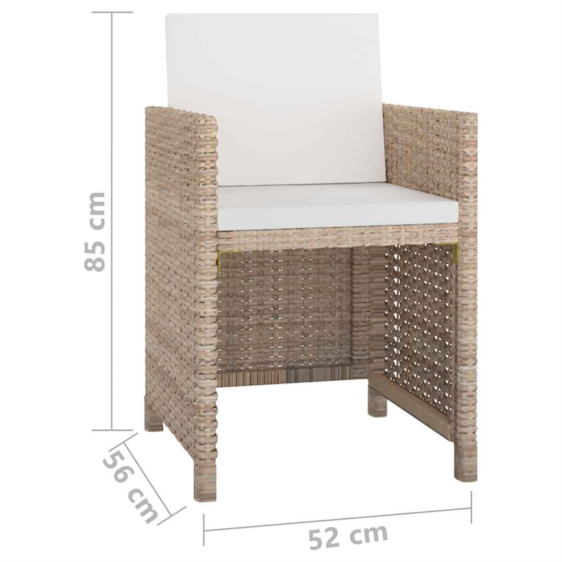 Afuera Living Contemporary Rattan Garden Dining Set in Beige