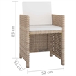 Afuera Living Contemporary Rattan Garden Dining Set in Beige