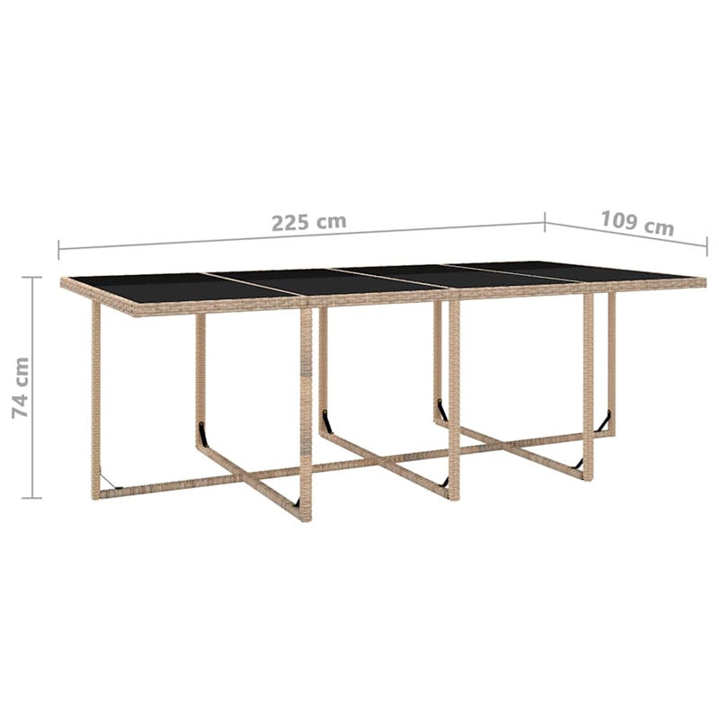 Afuera Living Contemporary Rattan Garden Dining Set in Beige