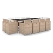 Afuera Living Contemporary Rattan Garden Dining Set in Beige