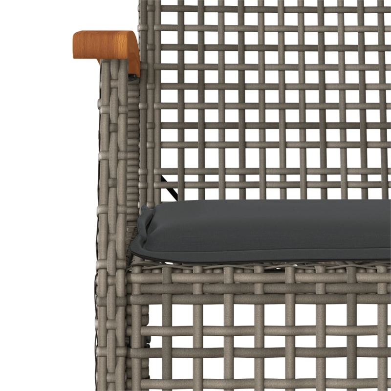 Afuera Living Contemporary 7 Piece Poly Rattan Garden Dining Set in Gray