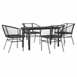 Afuera Living 5 Piece Poly Rattan Garden Dining Set in Black