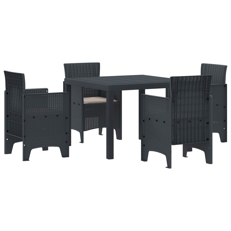 Afuera Living 5 Piece Poly Rattan Garden Dining Set in Anthracite