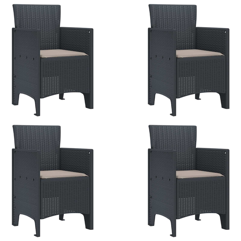 Afuera Living 5 Piece Poly Rattan Garden Dining Set in Anthracite