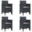 Afuera Living 5 Piece Poly Rattan Garden Dining Set in Anthracite