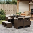 Afuera Living Poly Rattan Garden Dining Set in Brown/Cream White
