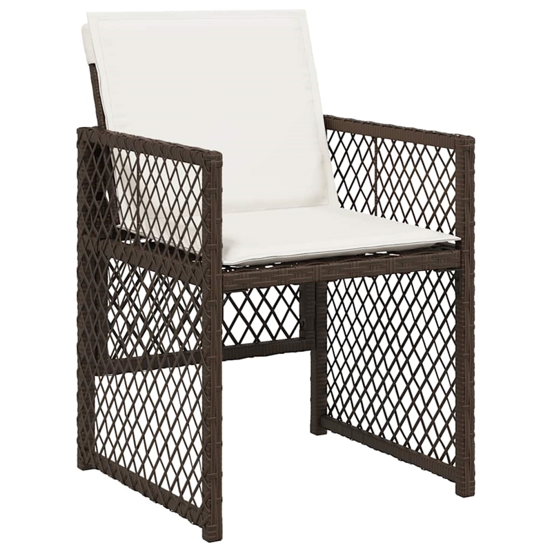 Afuera Living 11 Piece Poly Rattan Garden Dining Set in Brown/Cream White
