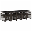 Afuera Living 11 Piece Poly Rattan Garden Dining Set in Brown/Cream White