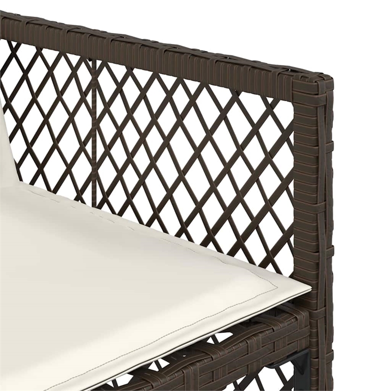 Afuera Living 11 Piece Poly Rattan Garden Dining Set in Brown/Cream White