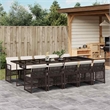 Afuera Living 11 Piece Poly Rattan Garden Dining Set in Brown/Cream White