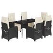 Afuera Living Contemporary Poly Rattan Garden Dining Set in Black