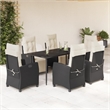 Afuera Living Contemporary Poly Rattan Garden Dining Set in Black