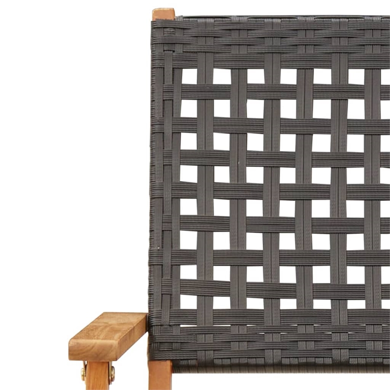Afuera Living 7 Piece Poly Rattan Garden Dining Set in Black