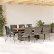 Afuera Living Contemporary 9 Piece Rattan Garden Dining Set in Gray