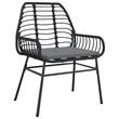 Afuera Living Contemporary Poly Rattan Garden Dining Set in Black