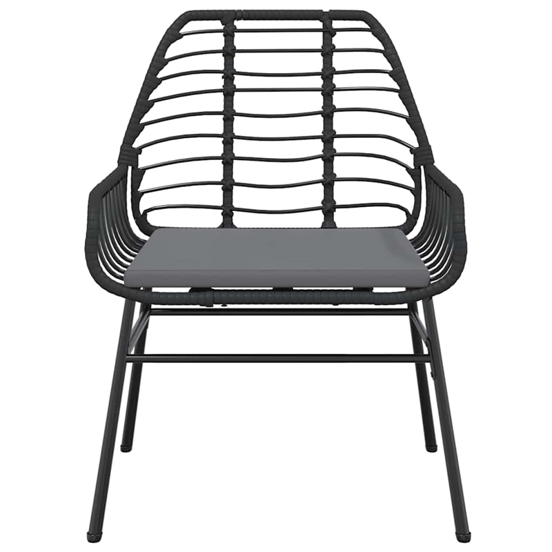 Afuera Living Contemporary Poly Rattan Garden Dining Set in Black