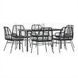 Afuera Living Contemporary Poly Rattan Garden Dining Set in Black