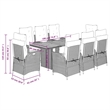 Afuera Living Contemporary Durable Rattan Garden Dining Set in Gray