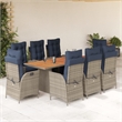 Afuera Living Contemporary Durable Rattan Garden Dining Set in Gray
