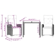 Afuera Living Contemporary 3 Piece Poly Rattan Garden Dining Set in Gray