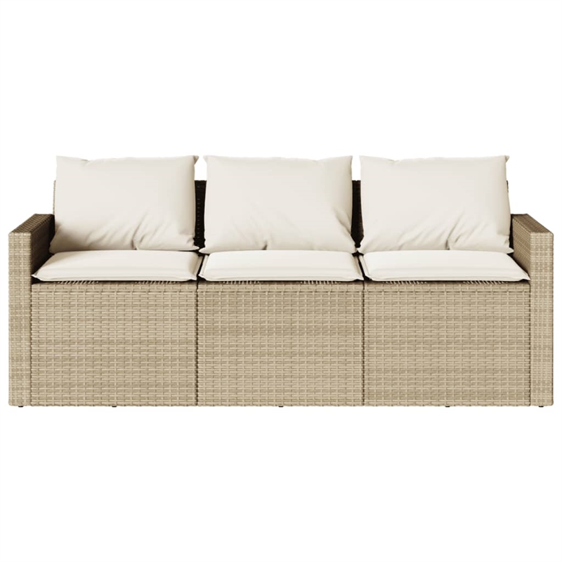 Afuera Living Contemporary Rattan Garden Dining Set in Beige/Cream White