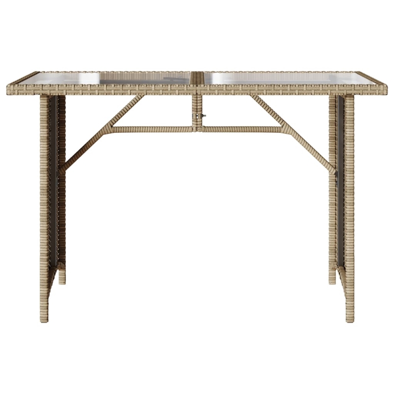 Afuera Living Contemporary Rattan Garden Dining Set in Beige/Cream White