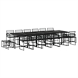 Afuera Living 17 Piece Poly Rattan Garden Dining Set in Black