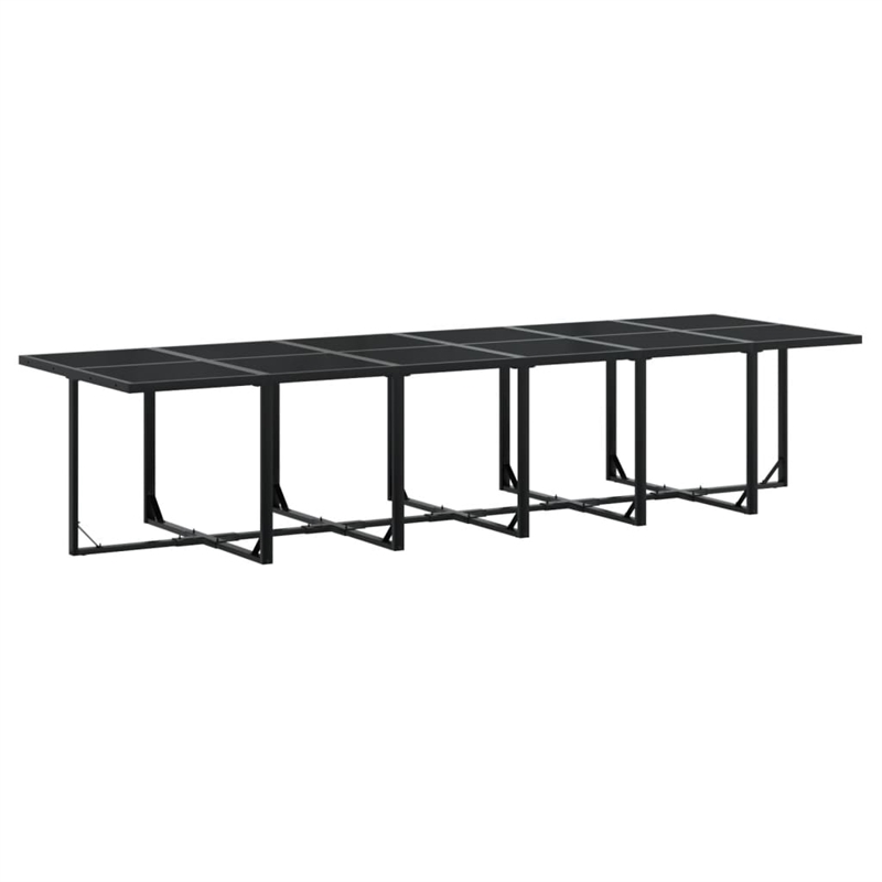 Afuera Living 17 Piece Poly Rattan Garden Dining Set in Black
