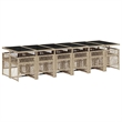 Afuera Living Contemporary Poly Rattan Garden Dining Set in Beige